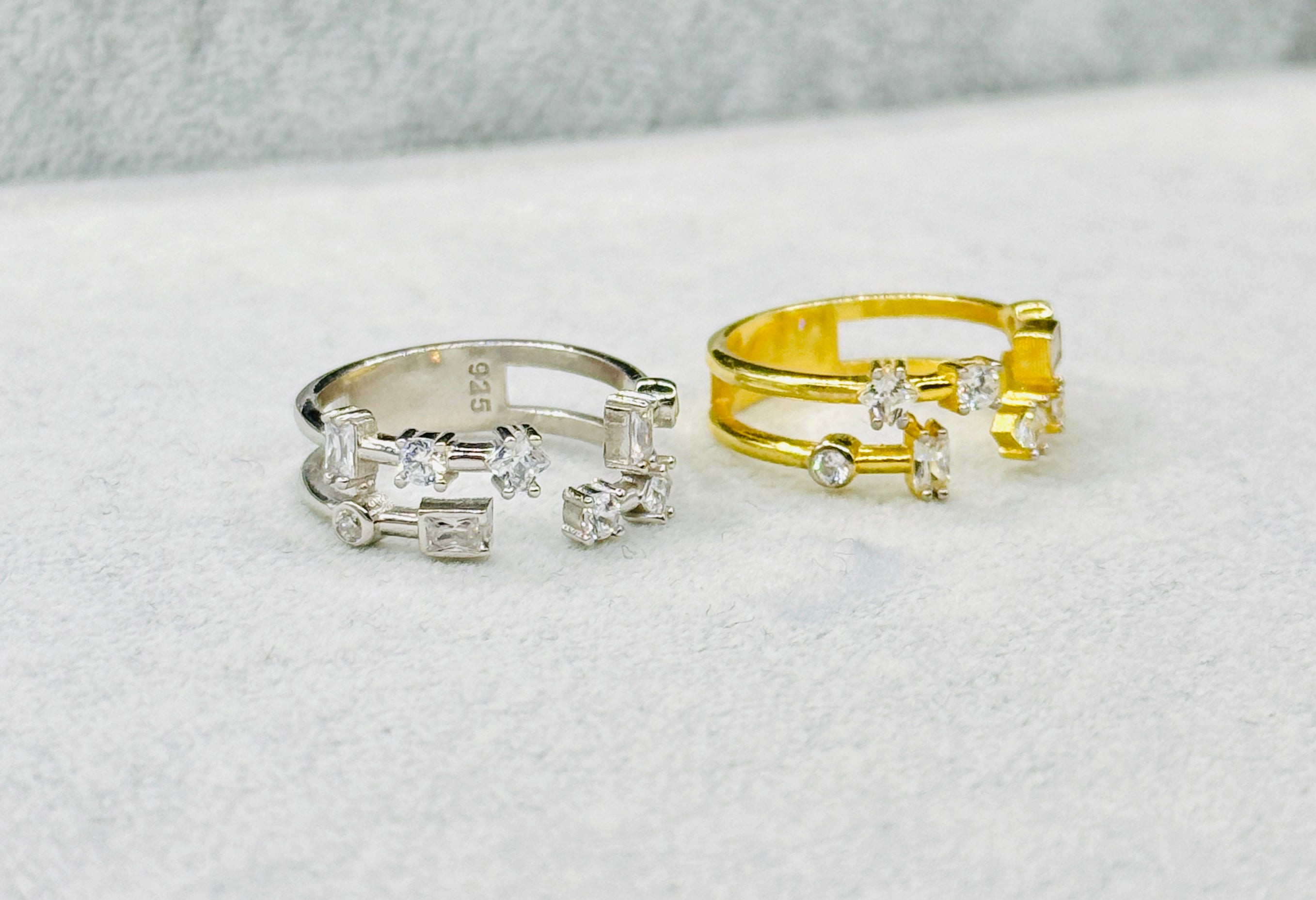 925 Ayar İthal Gümüş Üzeri Altın Kaplama | Yıldız Tınısı Yüzük