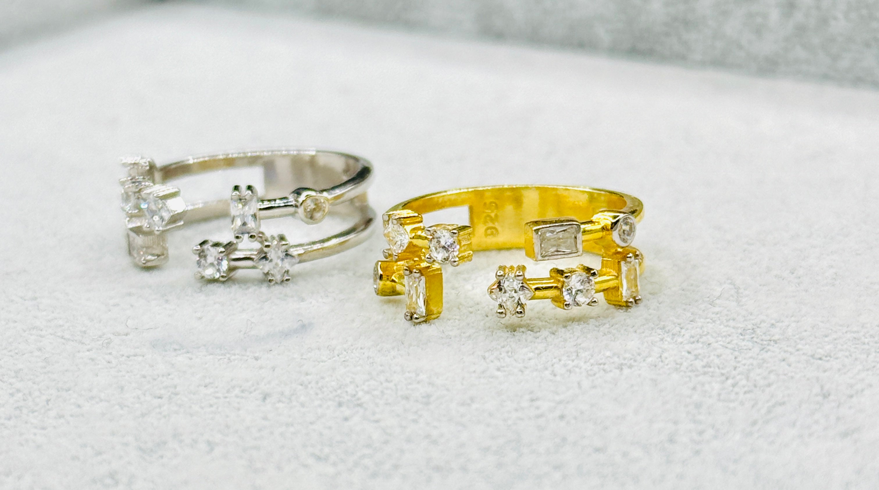 925 Ayar İthal Gümüş Üzeri Altın Kaplama | Yıldız Tınısı Yüzük