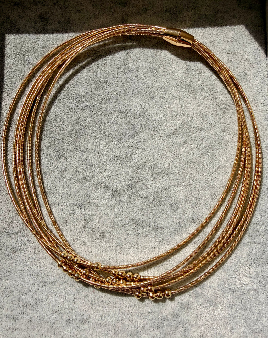 Çoklu İtalyan Tel Top Detaylı Choker VIP Kolye