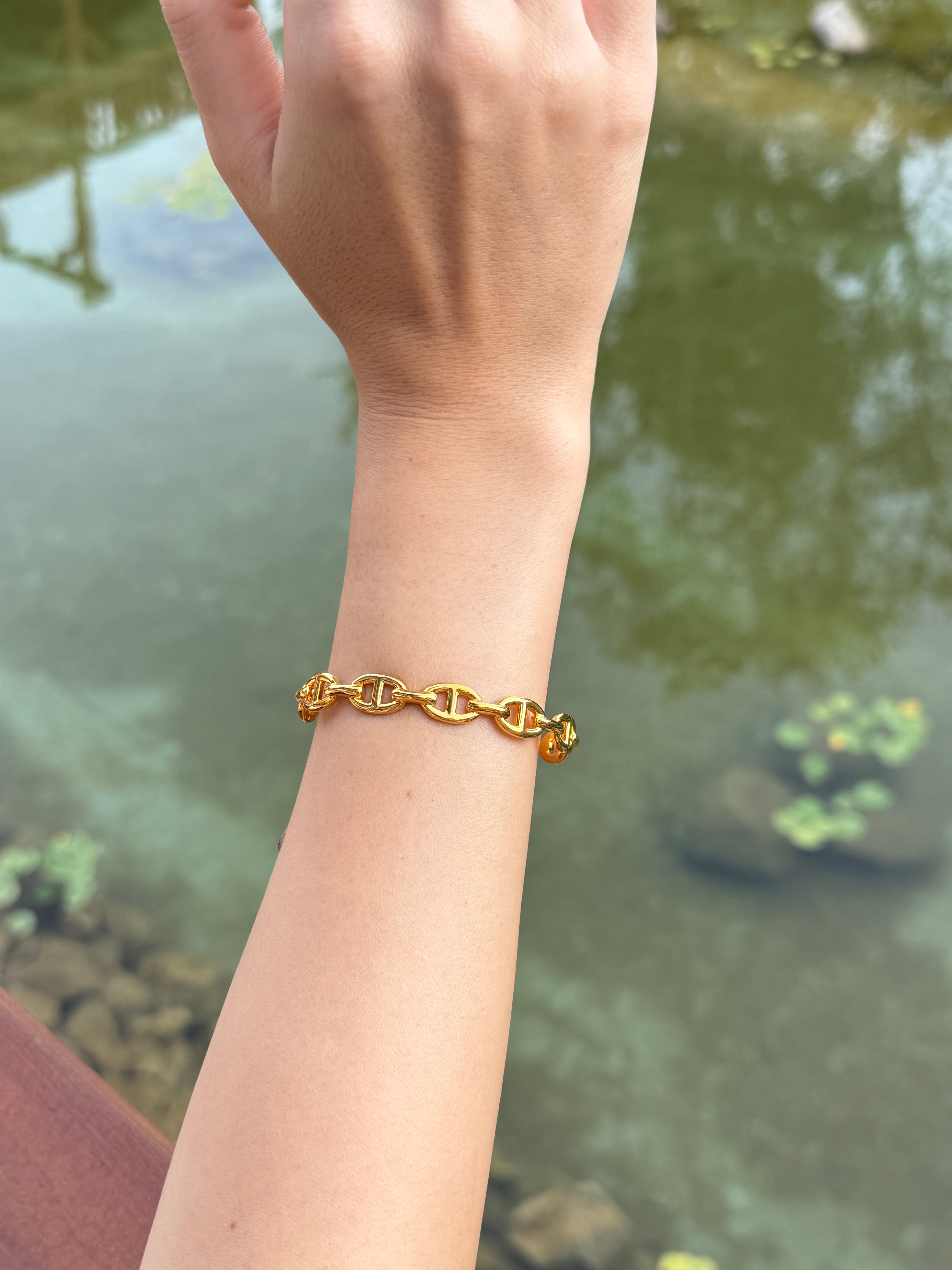 925 Ayar İthal Gümüş Üzeri Altın Kaplama | Herm Marka Bileklik