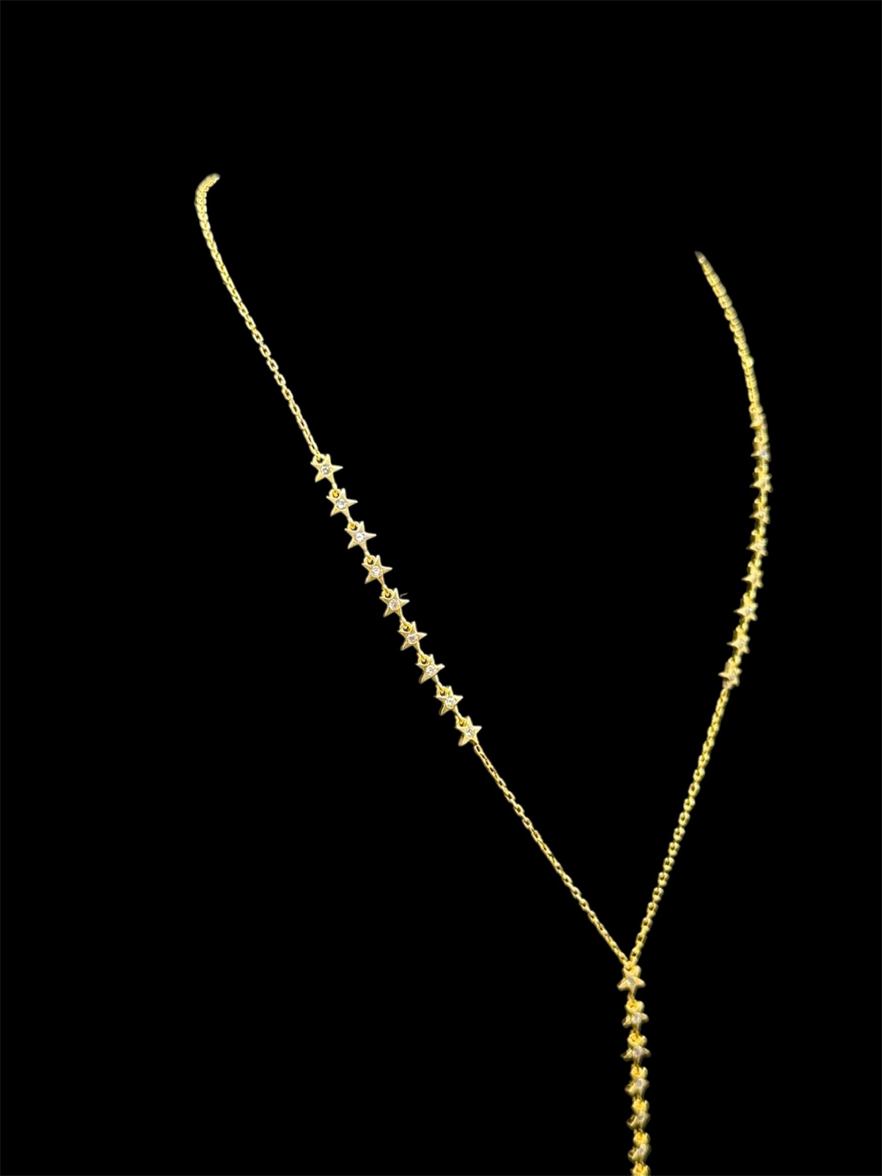 925 Ayar Gümüş Üzeri Altın Kaplama | Y Yıldız Kolye