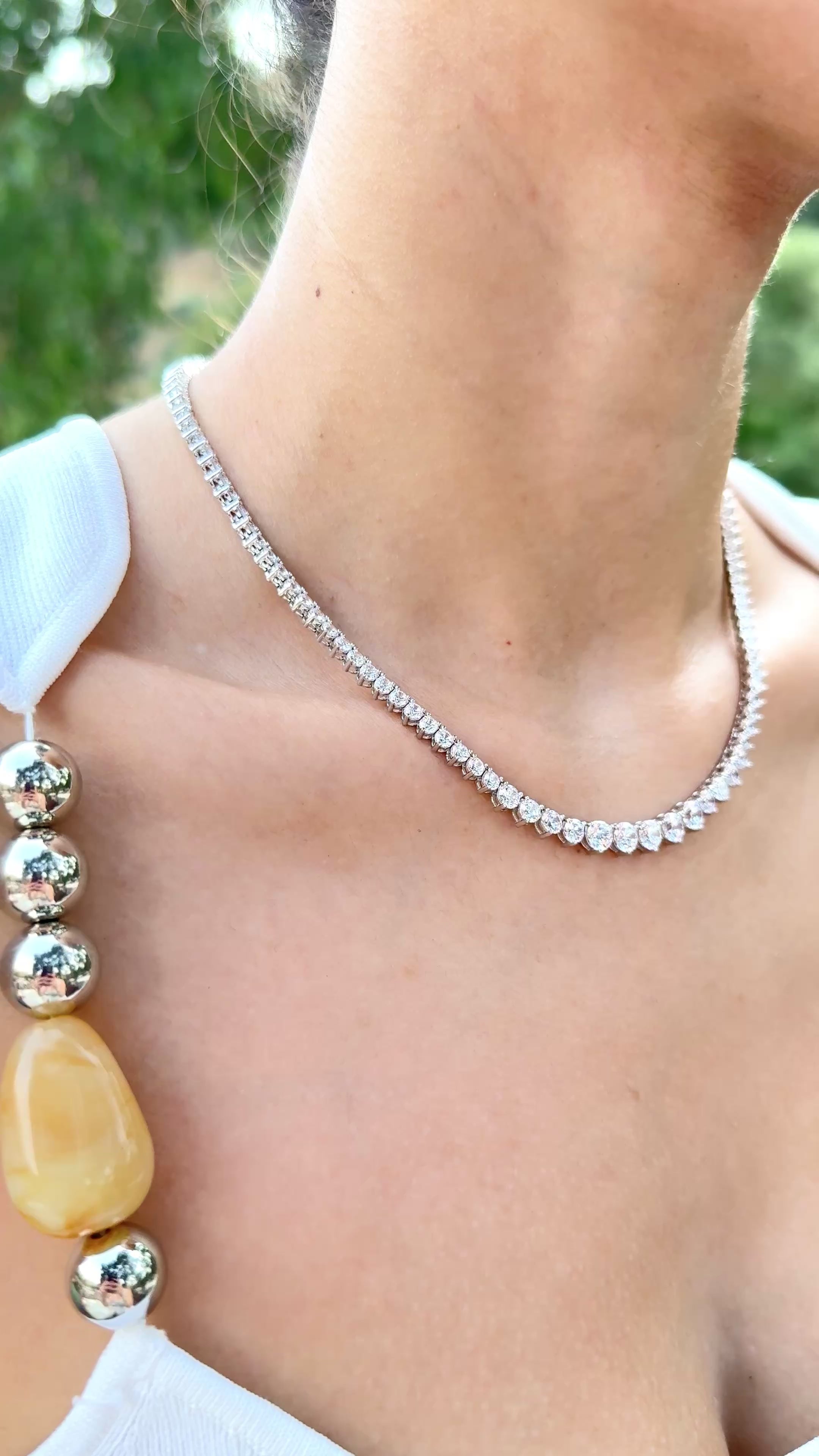 925 Ayar Gümüş Üzeri Altın Kaplama | İthal Sentetik Taşlı Süzme Su Yolu Kolye 40 cm