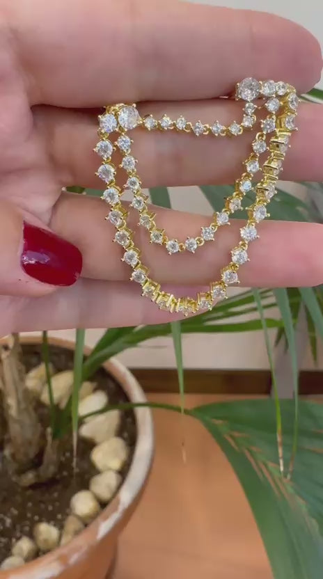 925 Ayar İthal Gümüş Üzeri Altın Kaplama |  Vega Cuff & Küpe