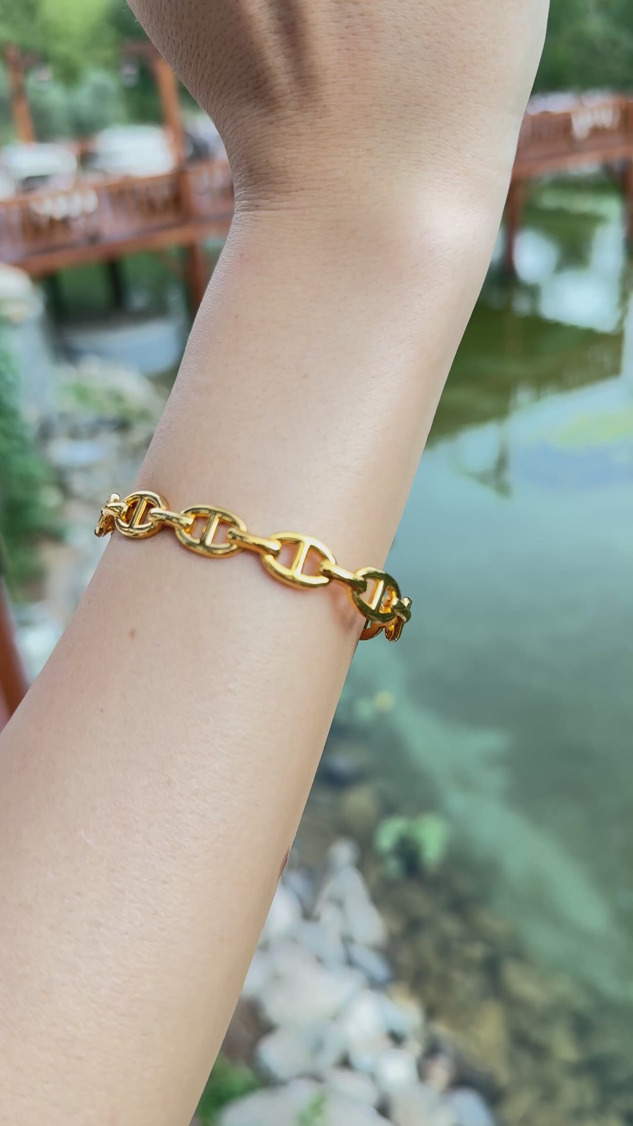 925 Ayar İthal Gümüş Üzeri Altın Kaplama | Herm Marka Bileklik